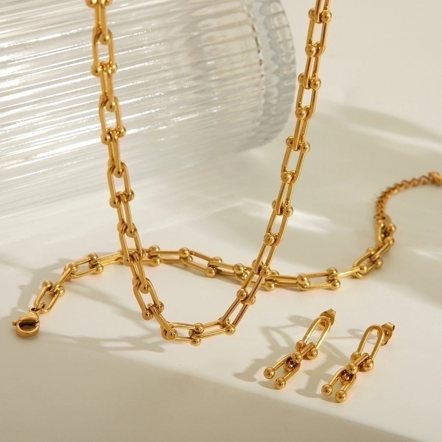Stainless Steel 18K Gold Plated Bracelets, Earrings or Necklace