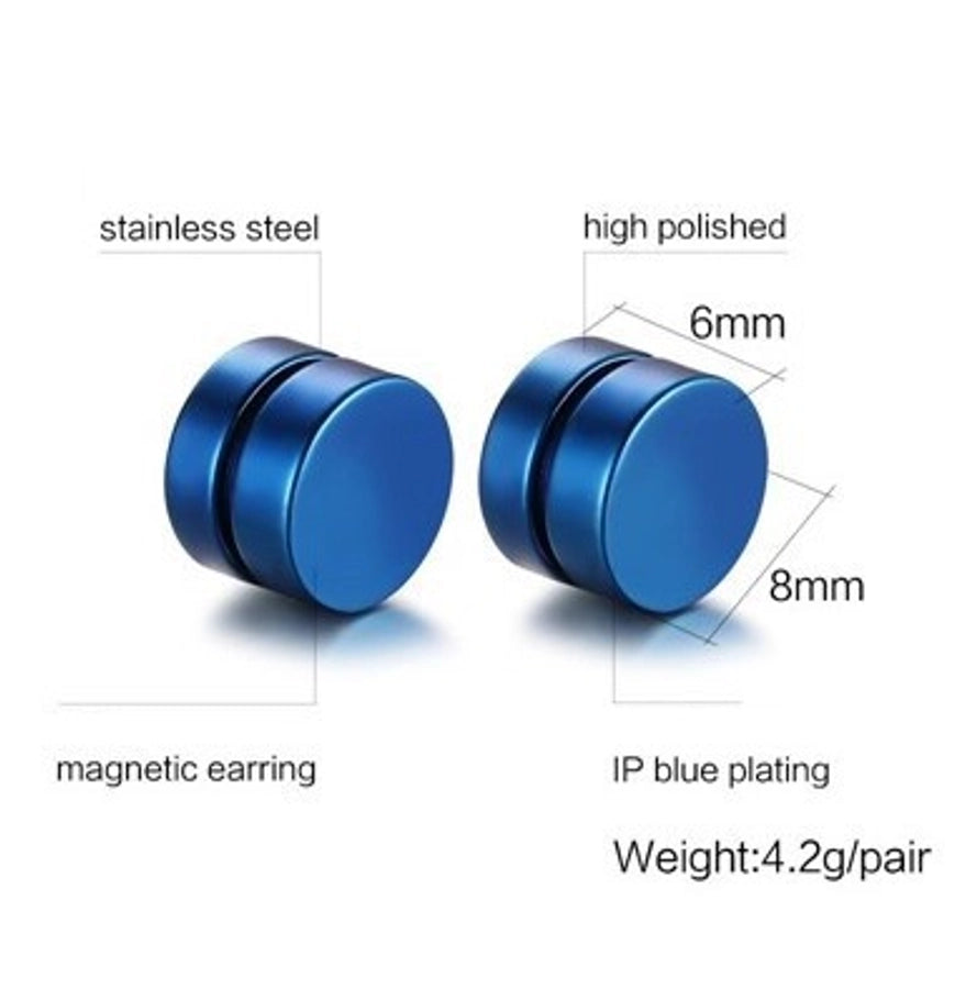1 pair simple style round titanium steel plating men's ear clips
