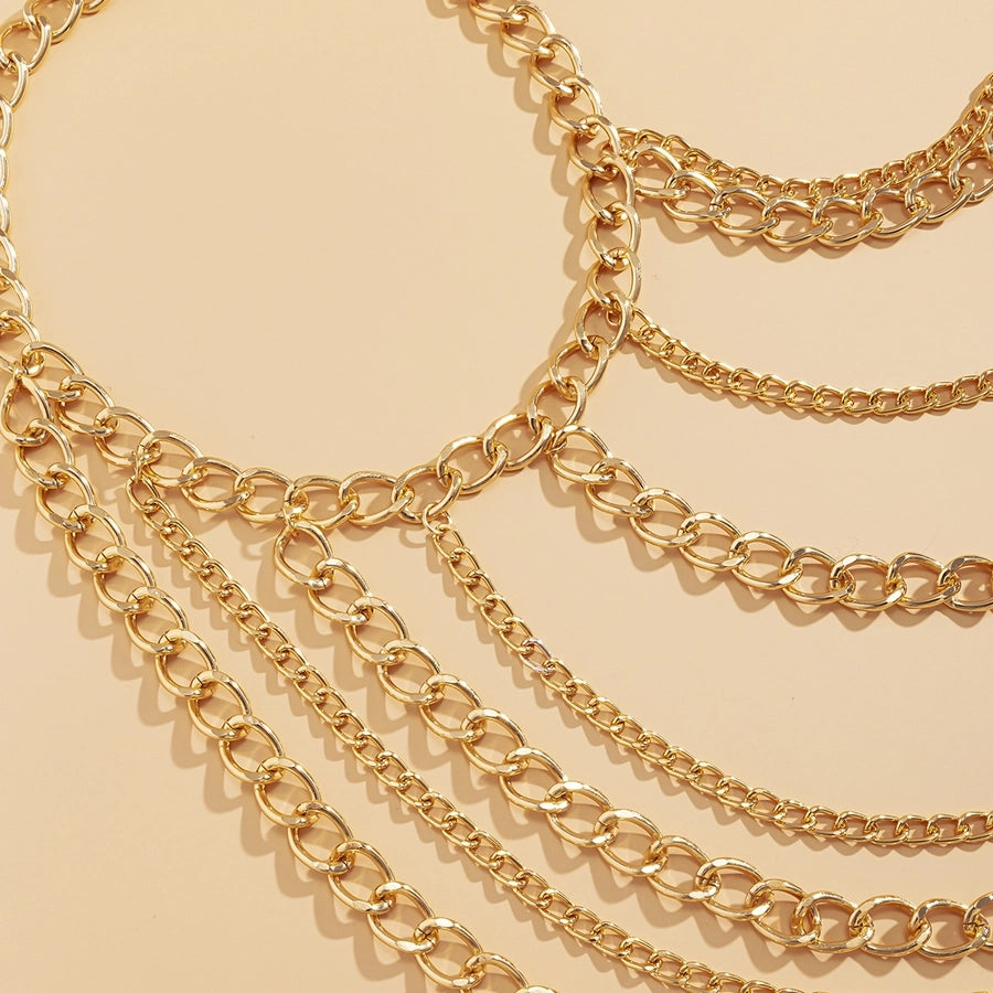 Fashion Hanging Neck Chain Clavicle Necklace Sexy Geometric U-shaped Tassel Single Shoulder Body Chain for Women