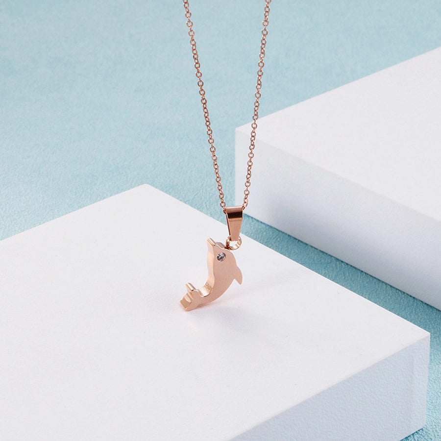 Titanium Steel 18K Gold Plated Animal Necklace
