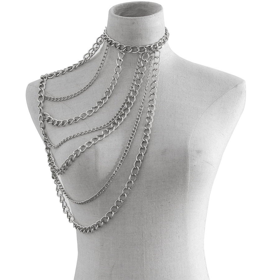 Fashion Hanging Neck Chain Clavicle Necklace Sexy Geometric U-shaped Tassel Single Shoulder Body Chain for Women