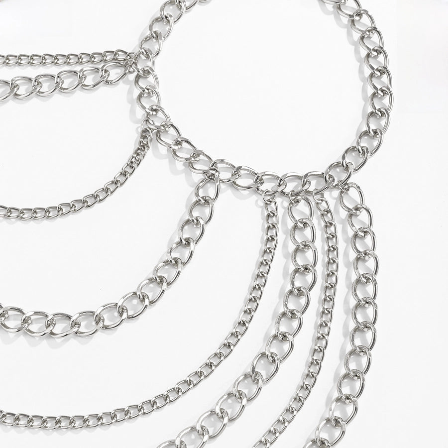 Fashion Hanging Neck Chain Clavicle Necklace Sexy Geometric U-shaped Tassel Single Shoulder Body Chain for Women
