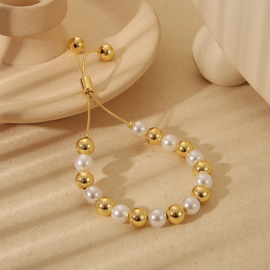 Copper 18K Gold Plated Beaded Bracelets