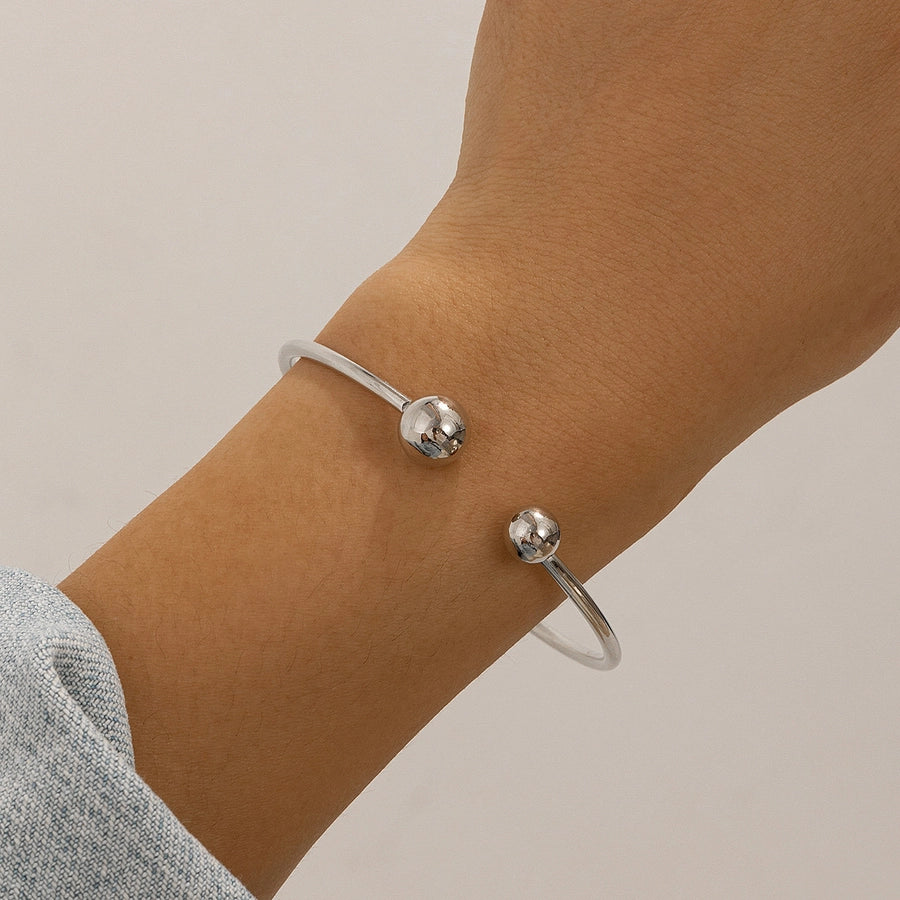 Simple Style Solid Color Metal Iron Bangles