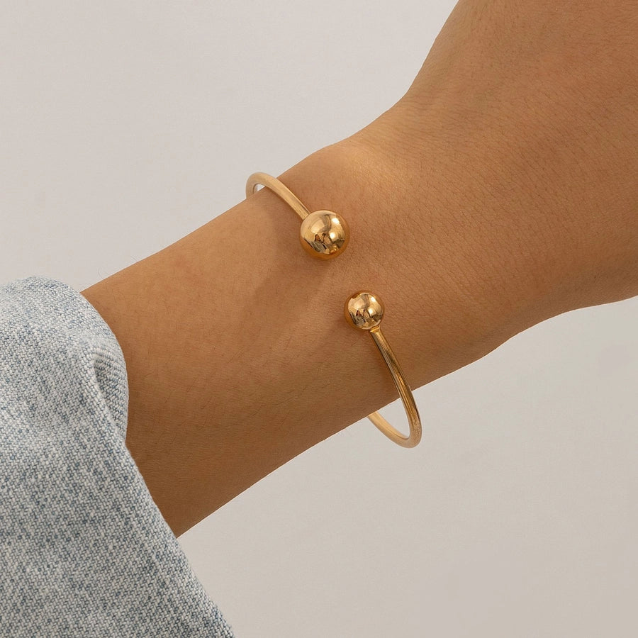 Simple Style Solid Color Metal Iron Bangles