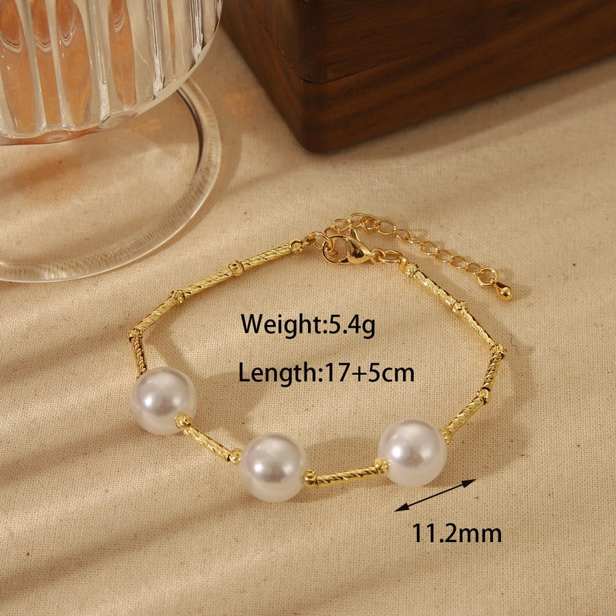 Copper 18K Gold Plated Beaded Bracelets