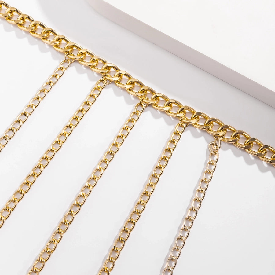Fashion Hanging Neck Chain Clavicle Necklace Sexy Geometric U-shaped Tassel Single Shoulder Body Chain for Women