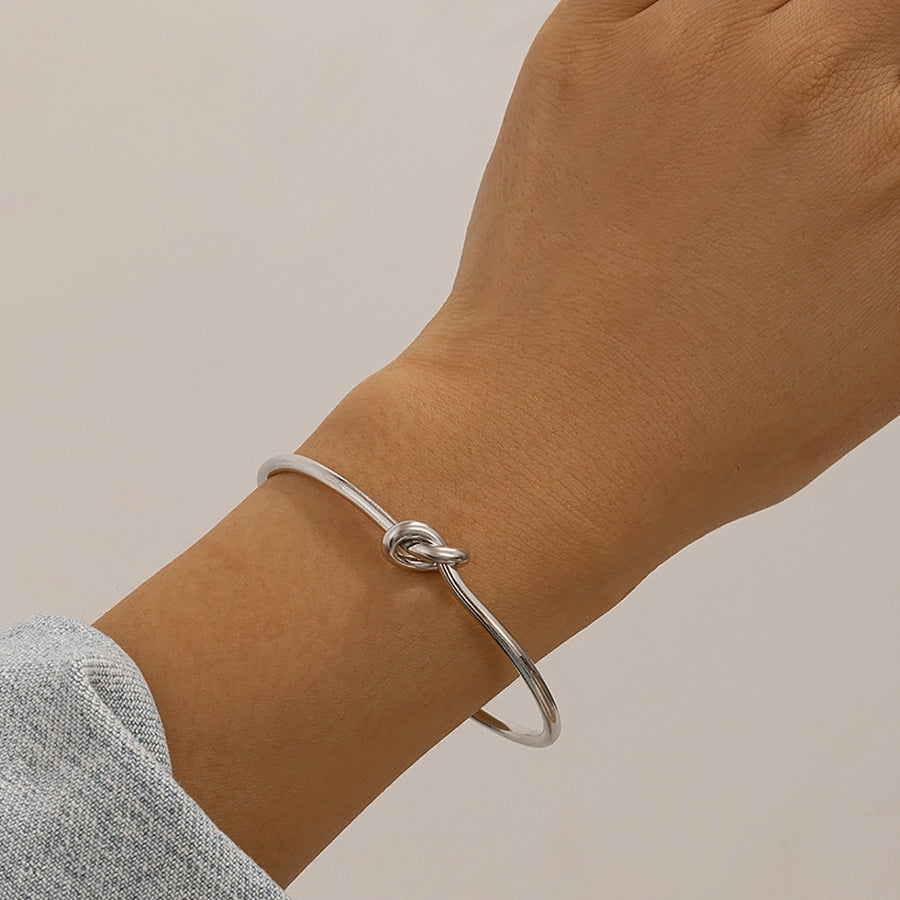 Simple Style Solid Color Metal Iron Bangles