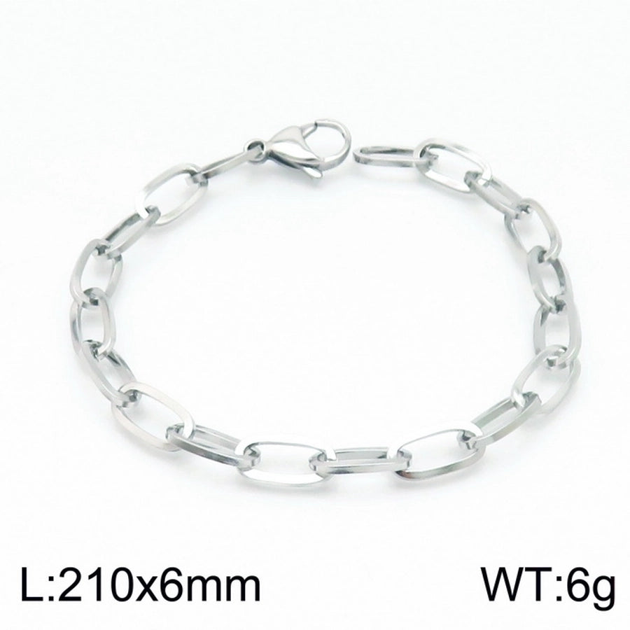 Stainless Steel 18K Gold Plated Basic Simple Style Solid Color Bracelets