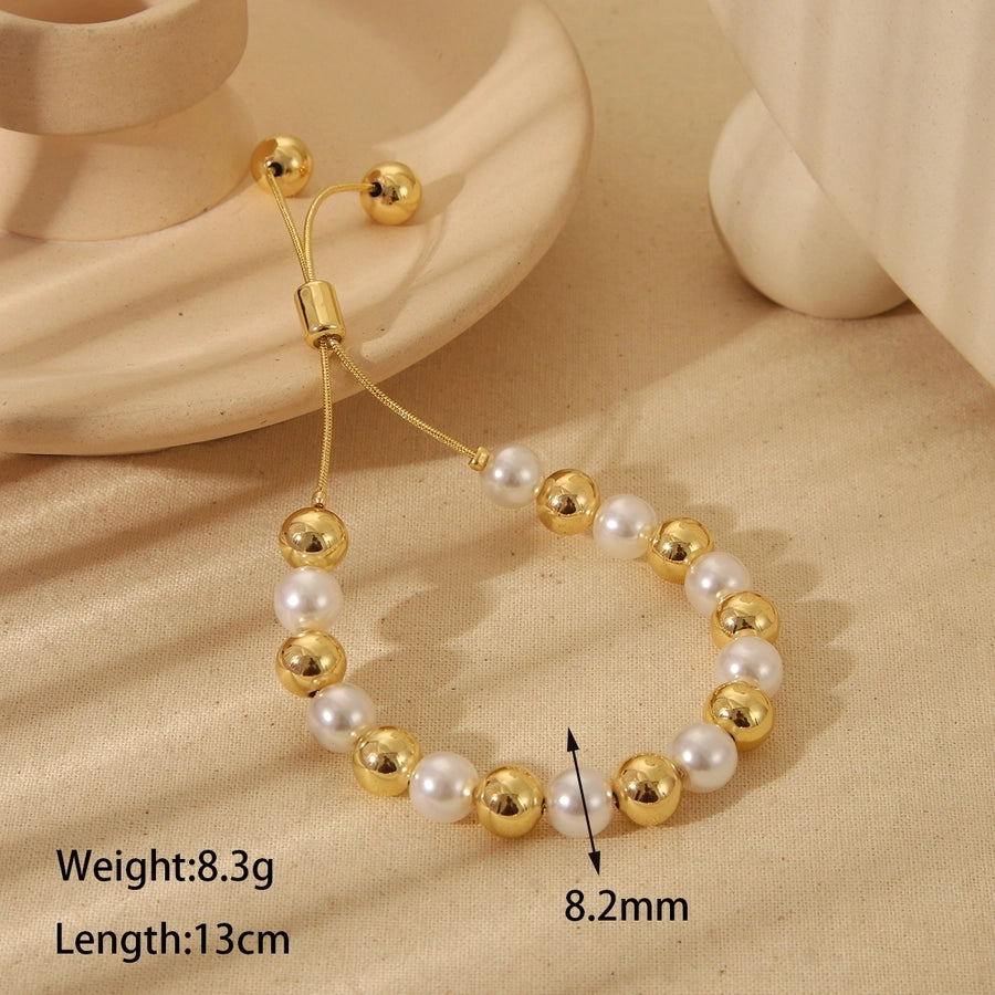 Copper 18K Gold Plated Beaded Bracelets