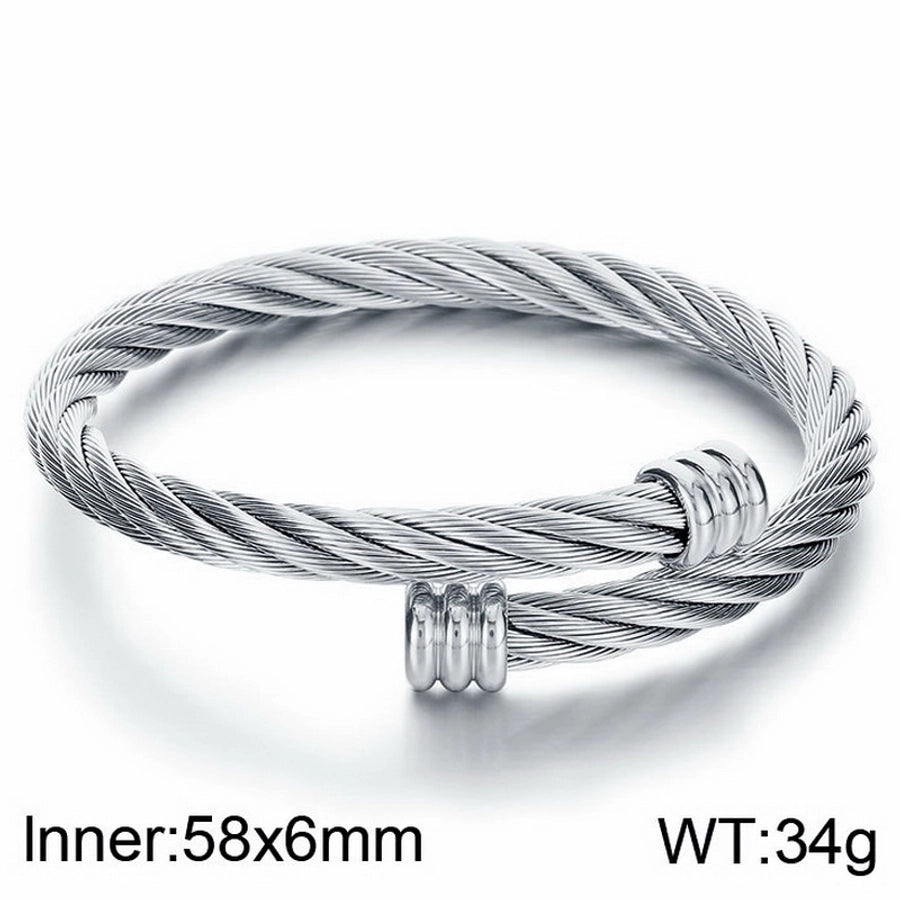 Stainless Steel 18K Gold Plated Men's Bangle