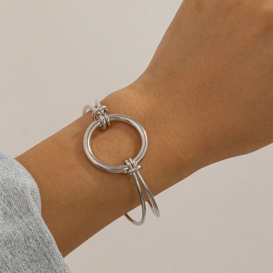 Simple Style Solid Color Metal Iron Bangles