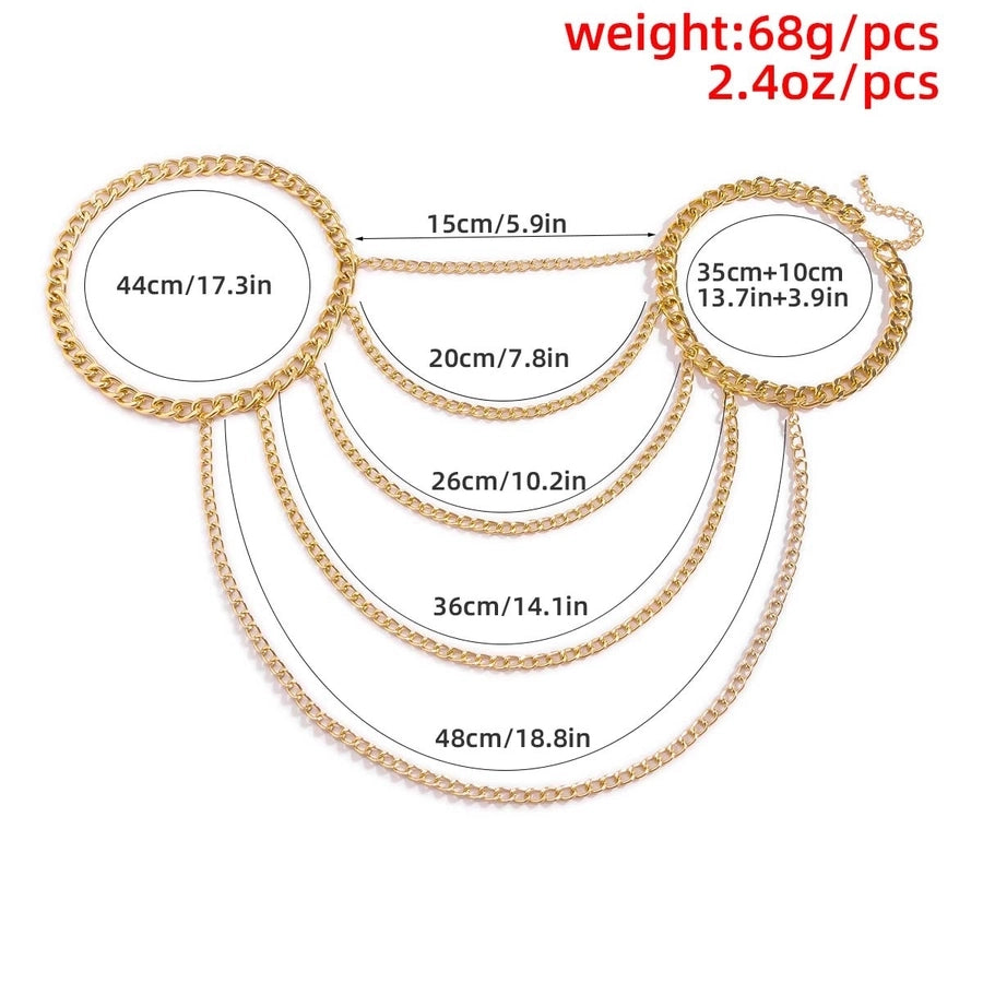 Fashion Hanging Neck Chain Clavicle Necklace Sexy Geometric U-shaped Tassel Single Shoulder Body Chain for Women