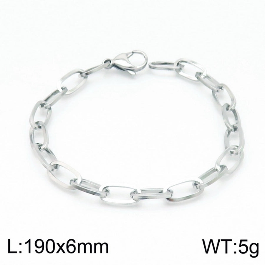 Stainless Steel 18K Gold Plated Basic Simple Style Solid Color Bracelets