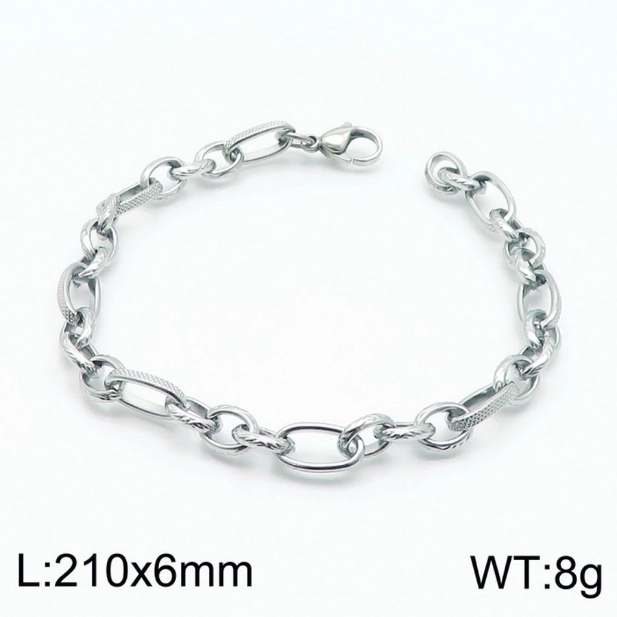Stainless Steel 18K Gold Plated Basic Simple Style Solid Color Bracelets