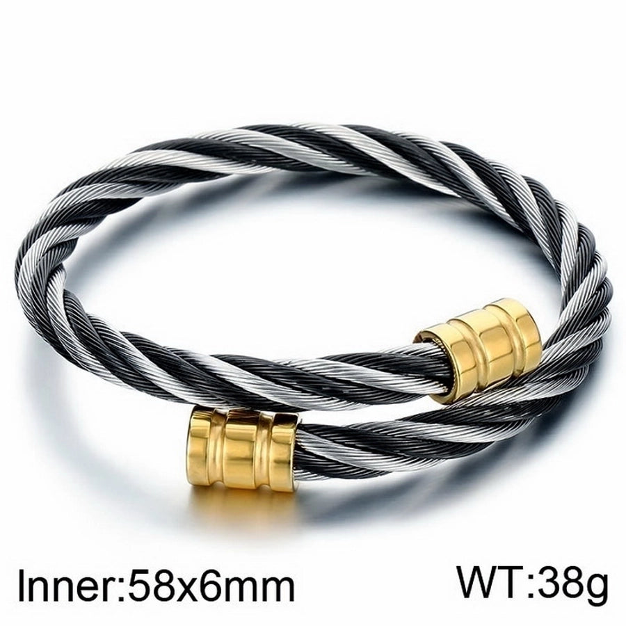Stainless Steel 18K Gold Plated Men's Bangle