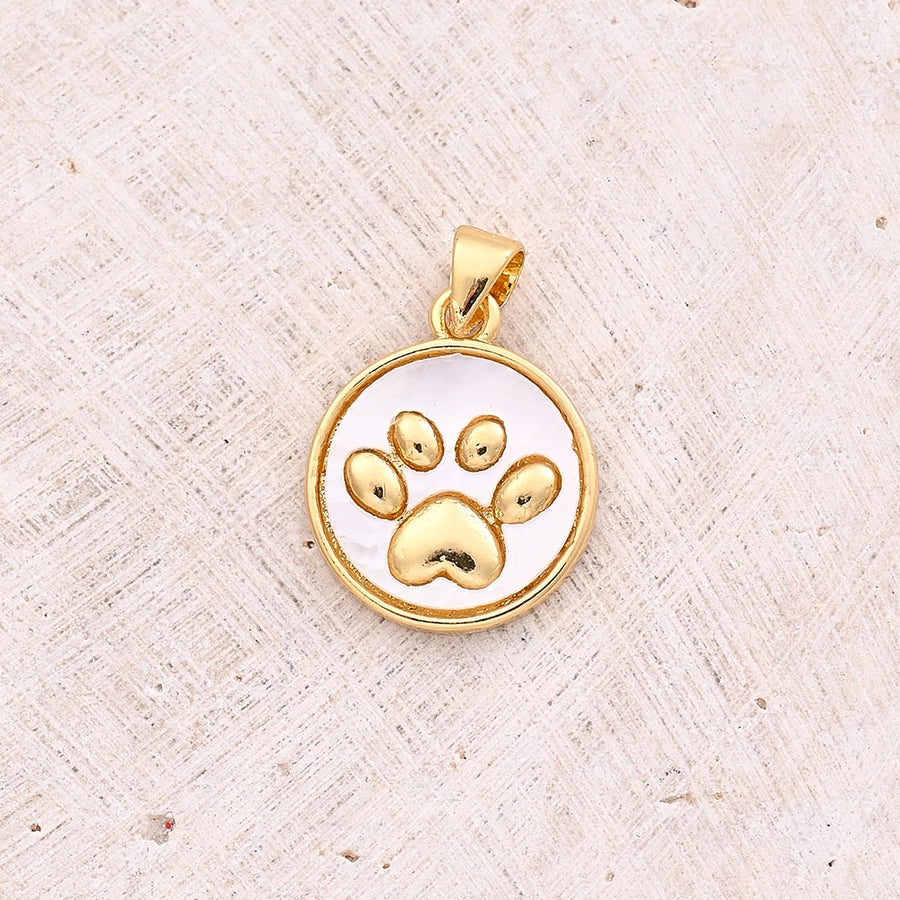 1 Pc/Package 14x10mm 18x16mm 22x20mm 3mm 5x3mm Copper Zircon 18K Gold Plated Round Paw Print Footprint Polished Pendant Jewelry Accessories