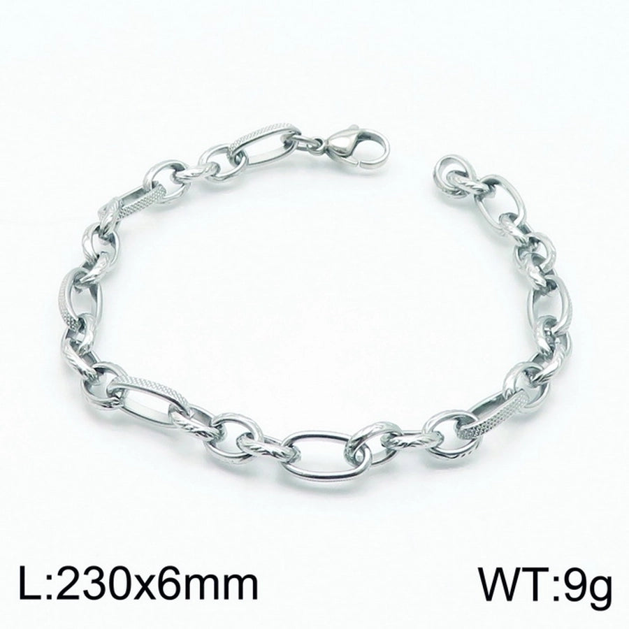 Stainless Steel 18K Gold Plated Basic Simple Style Solid Color Bracelets