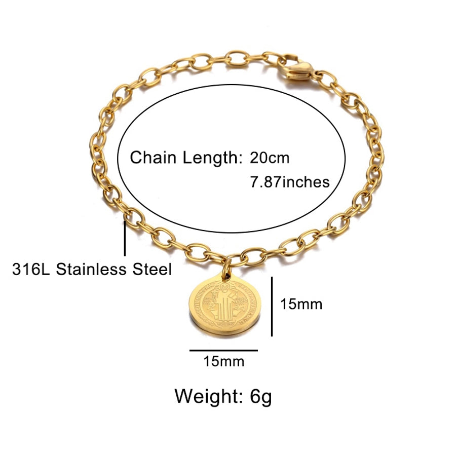 Stainless steel plating 18k gold plated unisex bracelets