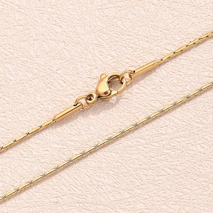 Stainless Steel 18K Gold Plated Cross Hammer round Chain Cross Hammer Square Chain Polished Jewelry Accessories