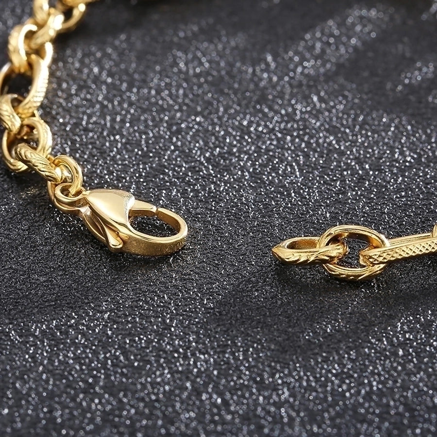 Stainless Steel 18K Gold Plated Basic Simple Style Solid Color Bracelets