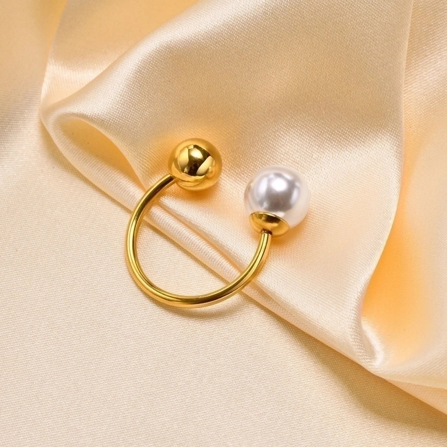 18K Gold Plated Pearls Open Ring
