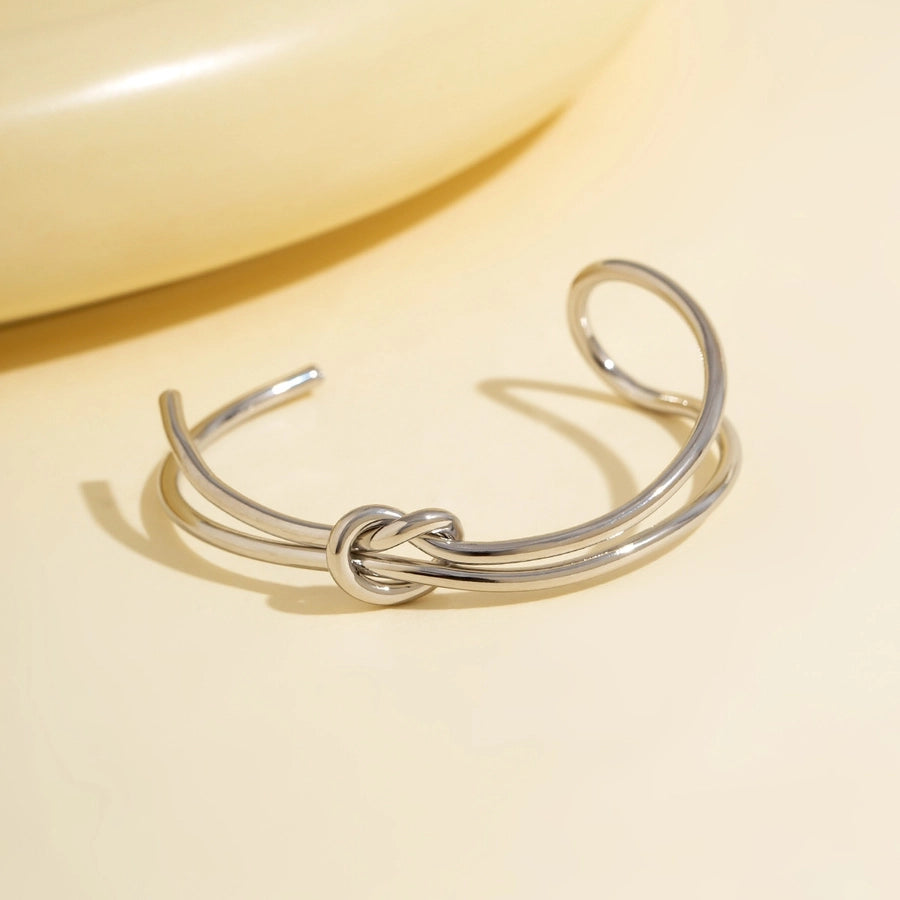 Simple Style Solid Color Metal Iron Bangles