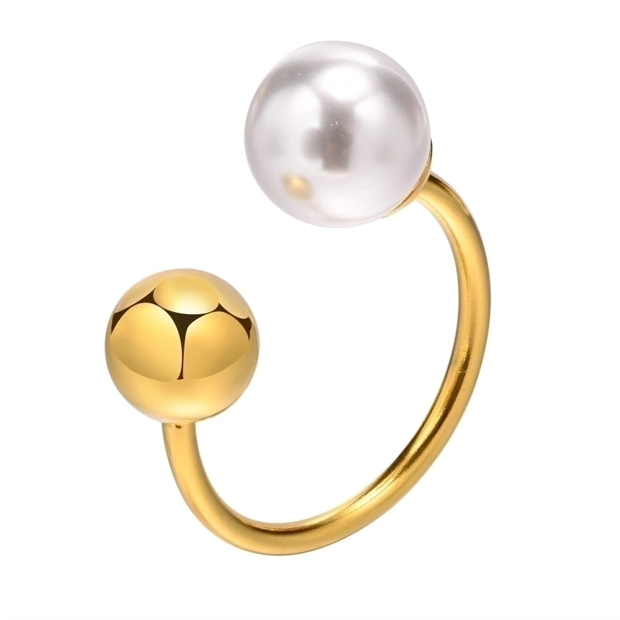 18K Gold Plated Pearls Open Ring