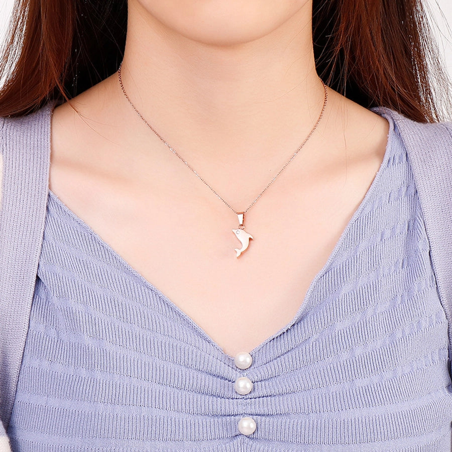 Titanium Steel 18K Gold Plated Animal Necklace