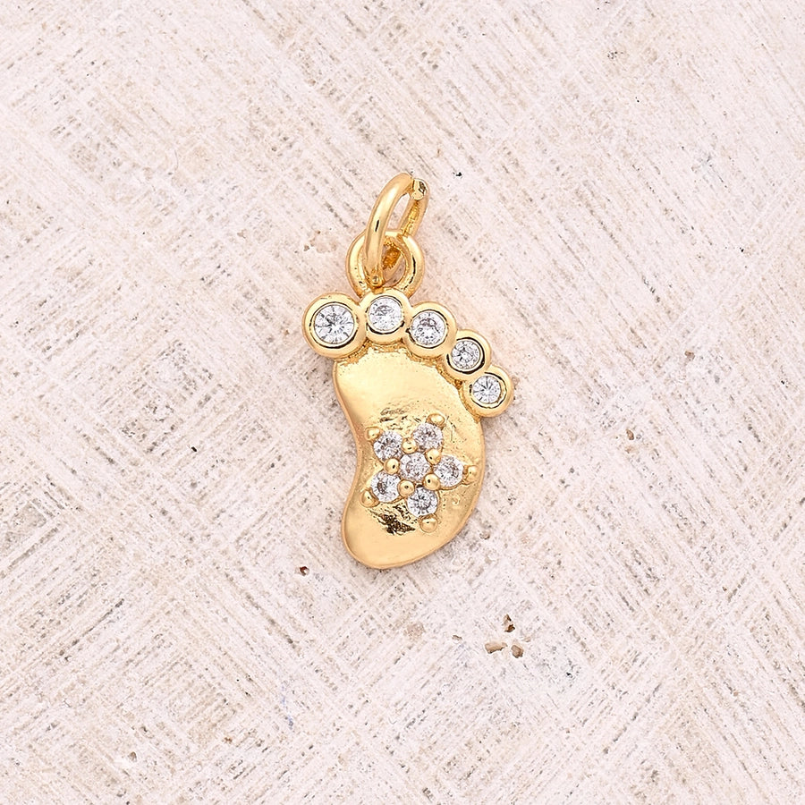 1 Pc/Package 14x10mm 18x16mm 22x20mm 3mm 5x3mm Copper Zircon 18K Gold Plated Round Paw Print Footprint Polished Pendant Jewelry Accessories