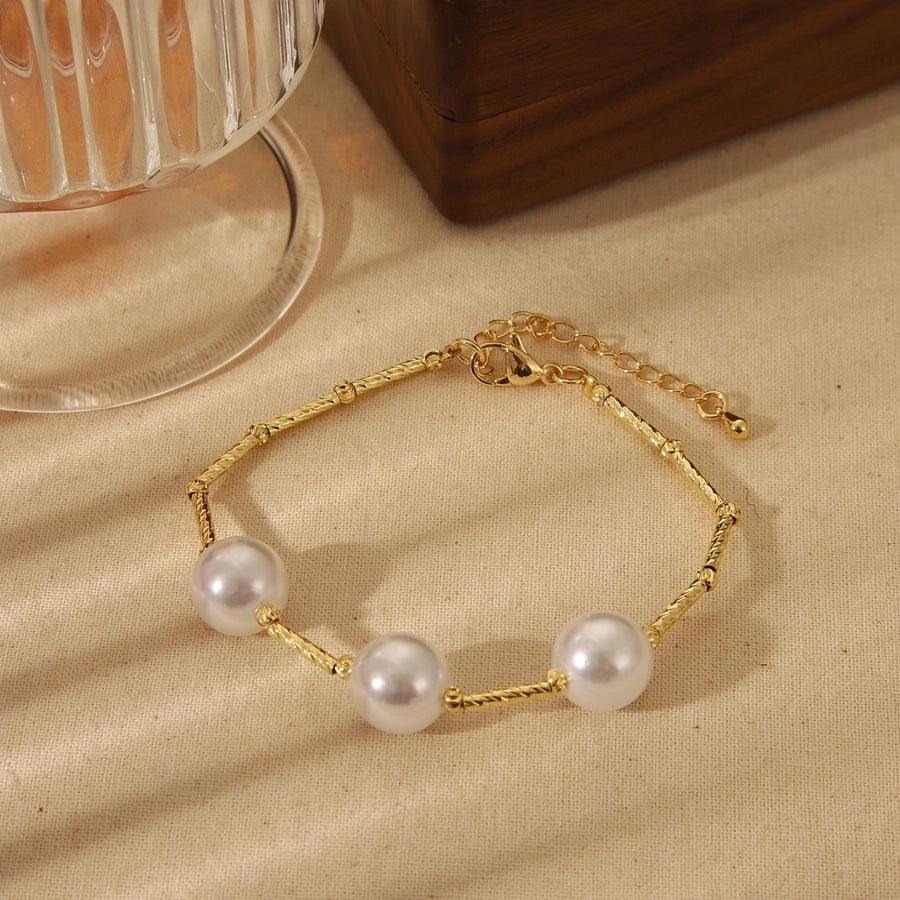 Copper 18K Gold Plated Beaded Bracelets