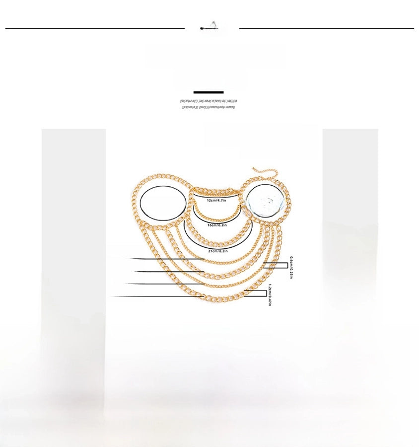 Fashion Hanging Neck Chain Clavicle Necklace Sexy Geometric U-shaped Tassel Single Shoulder Body Chain for Women