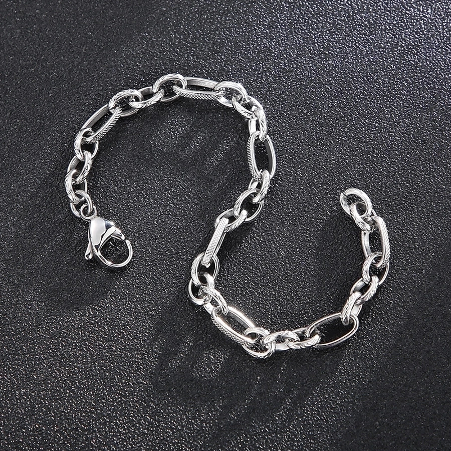 Stainless Steel 18K Gold Plated Basic Simple Style Solid Color Bracelets