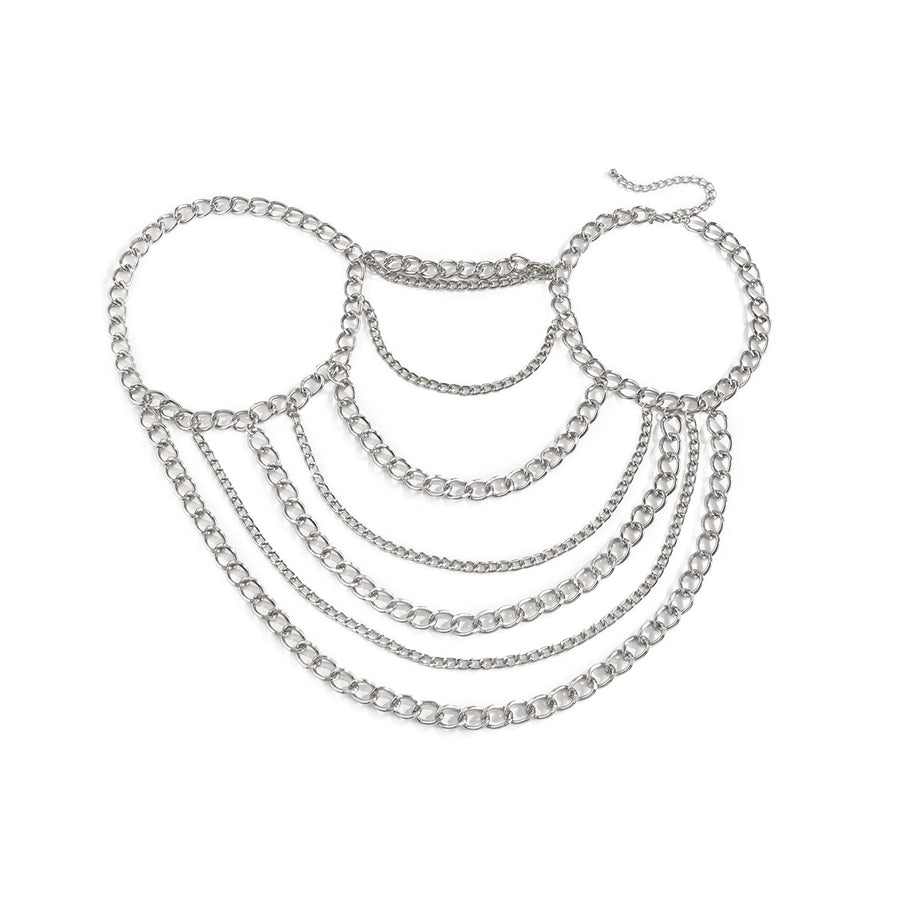 Fashion Hanging Neck Chain Clavicle Necklace Sexy Geometric U-shaped Tassel Single Shoulder Body Chain for Women