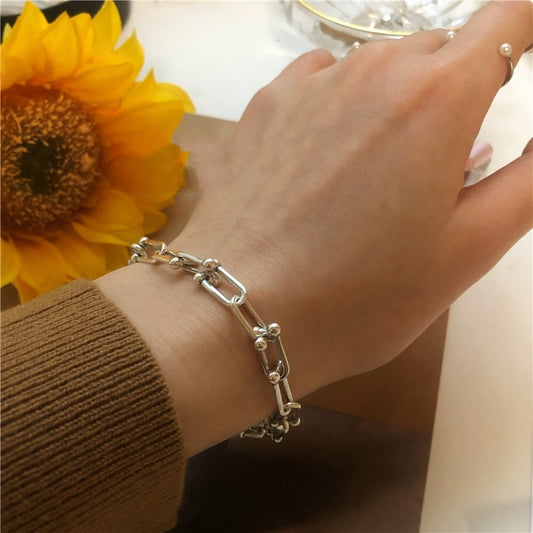 925 Sterling Silver Thick Chain Bracelet