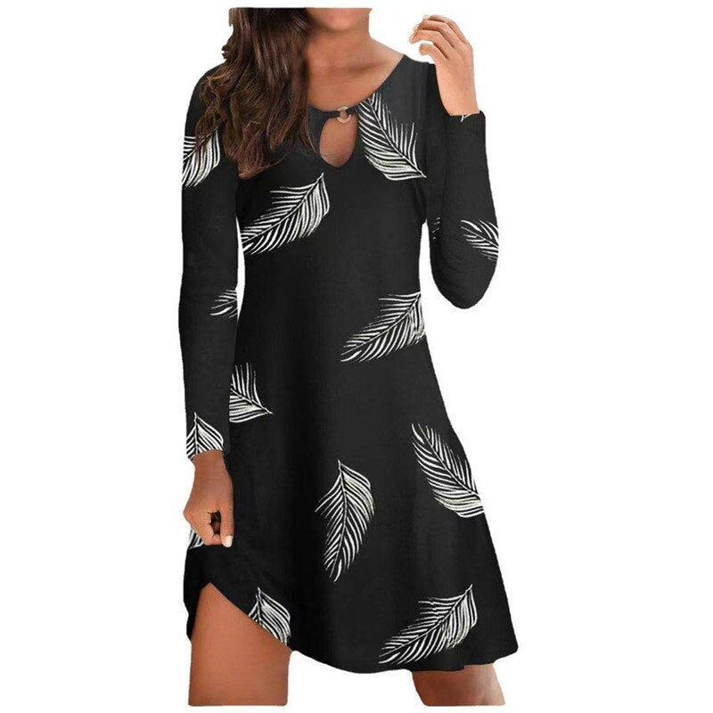 Vintage Dress Autumn New Casual Long