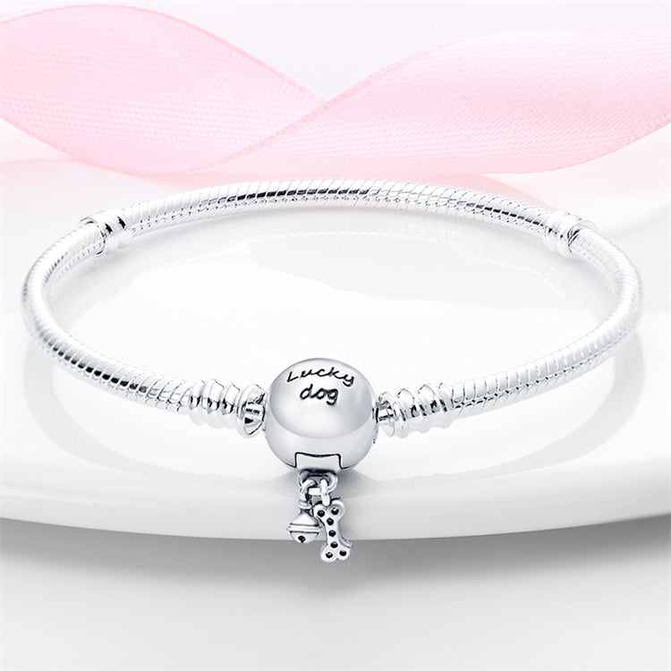 925 Silver Dog Paw Print Chain Pan Family Beads