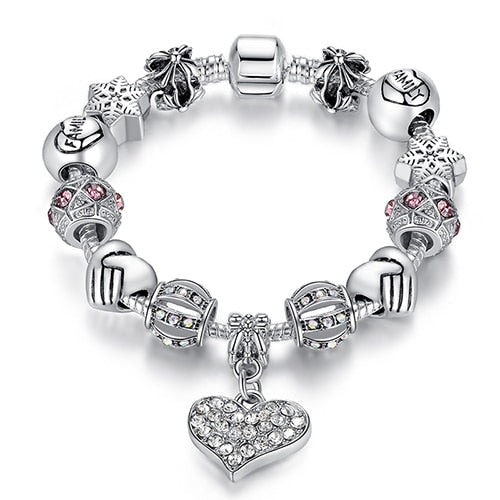 Bracelet 925 Unique Silver Crystal Charm Bracelet