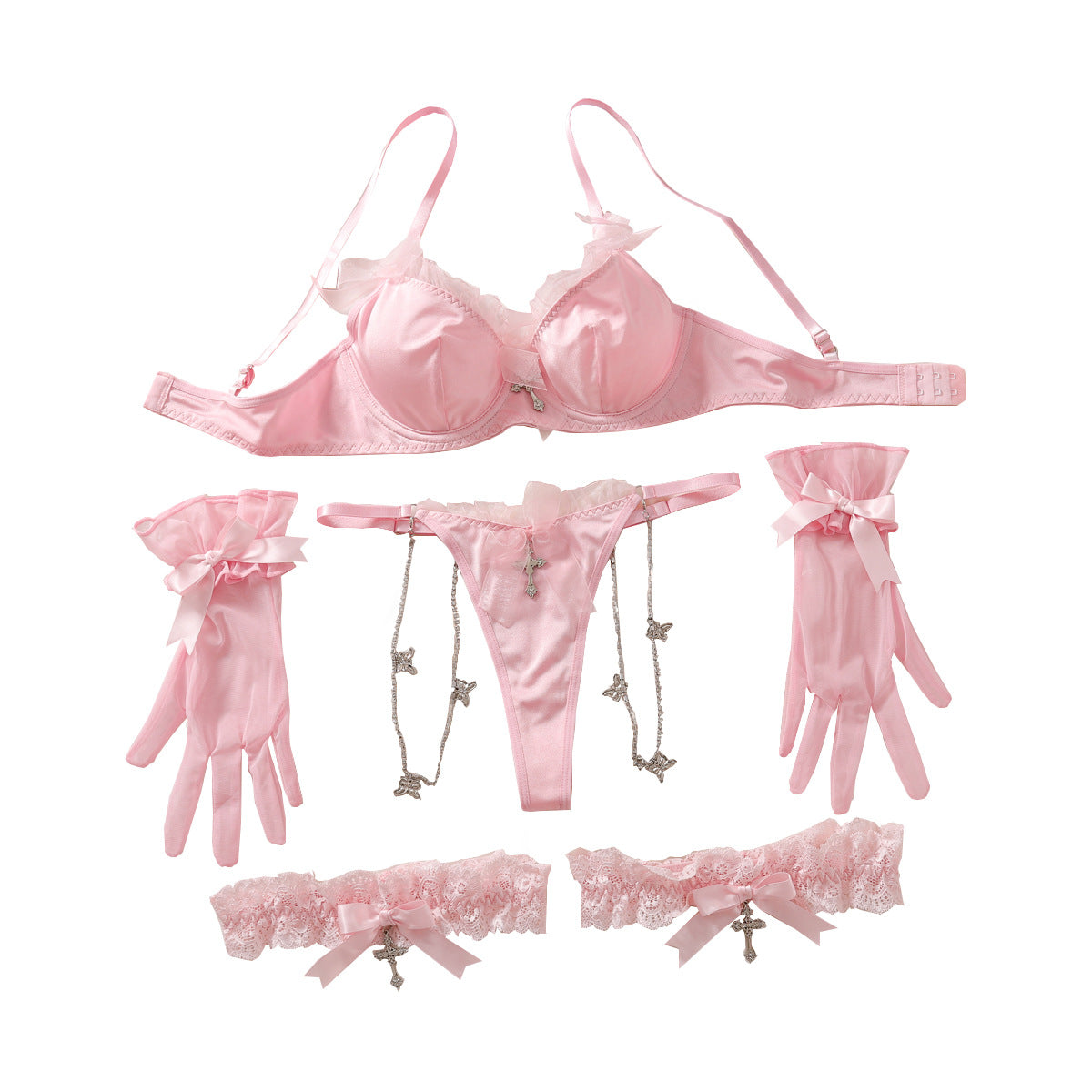 Sex Bra Elegant Lace Sexy Underwear Four Piece Set