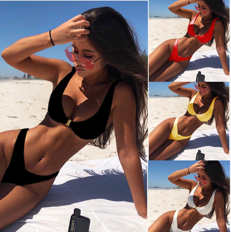European and American style bikini split swimsuit set