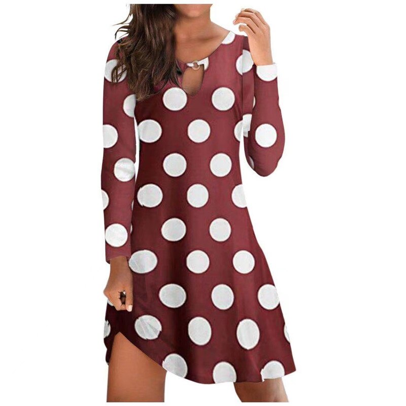 Vintage Dress Autumn New Casual Long