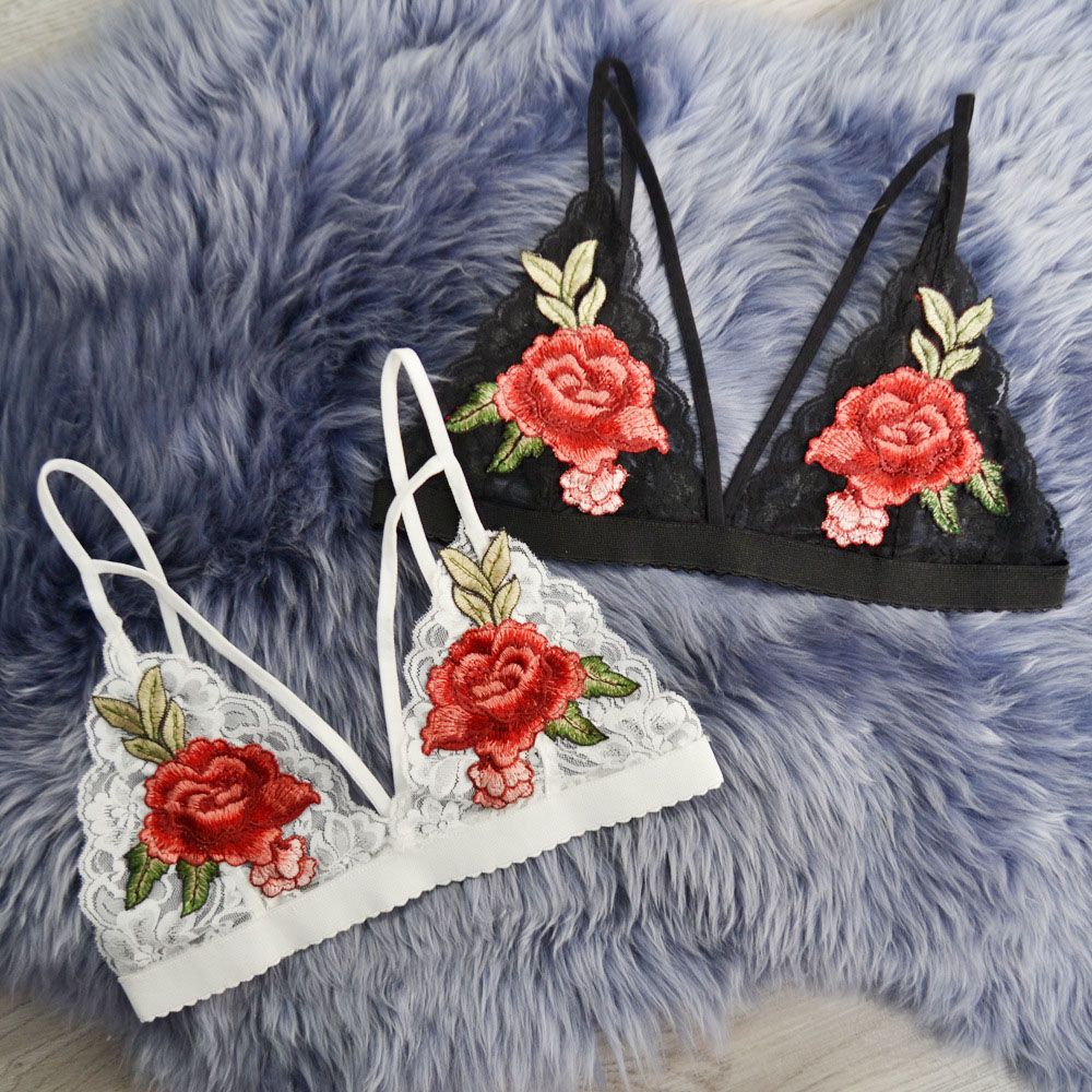 Women Sexy Embroidered Flowers Lingerie Dress Deep V-neck Bikini Women's