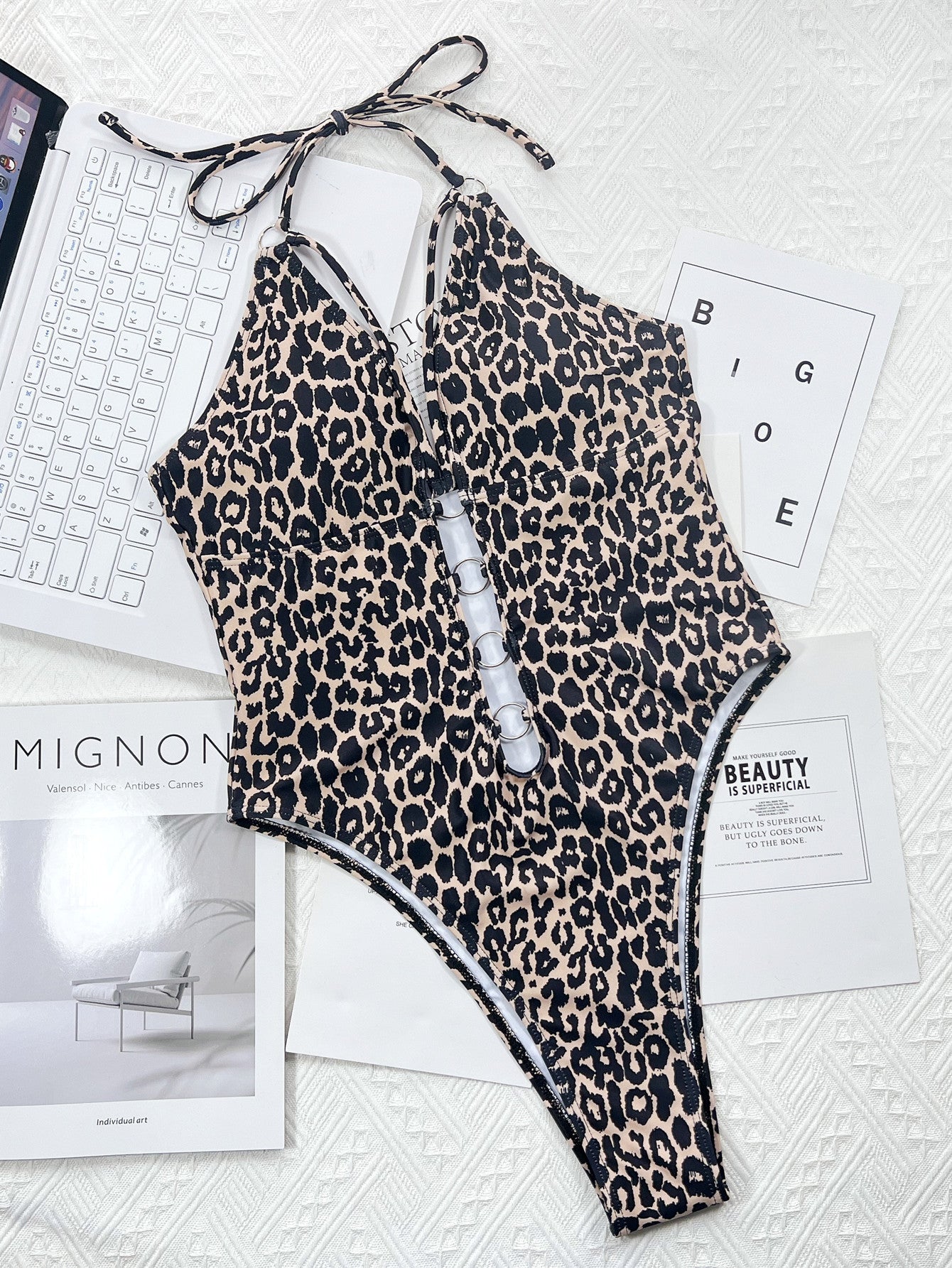 New One Piece Bikini Leopard Print