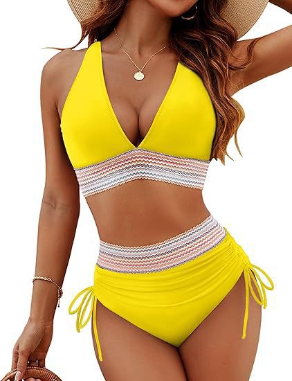 European and American solid color split sexy bikini foreign trade swimsuit