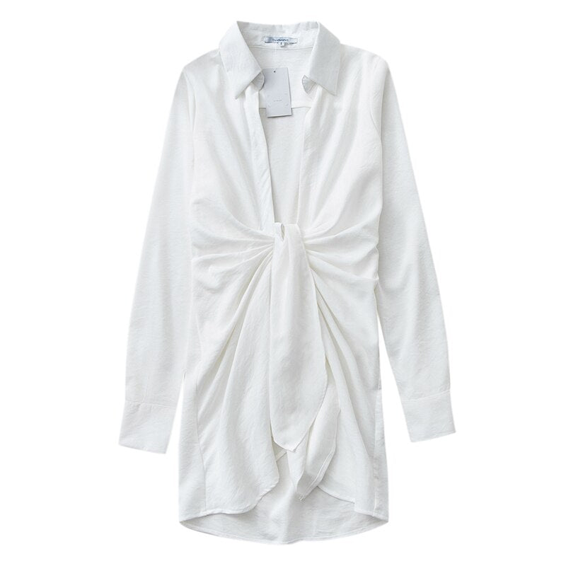 Women Sexy Deep V Neck Shirt Dress Summer Beach Boho