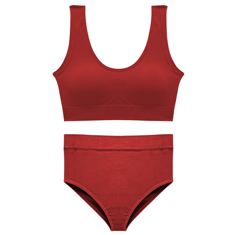 Beauty Vest With Pair Of Breasts Top Support Bra Underwear Two-Piece Set
