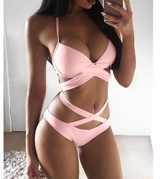 Push-Up Bikini swimsuit women Low Waist Women swimwear swimming Brazilian