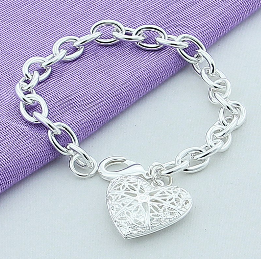 925 Solid Silver Charm Chain Bracelets