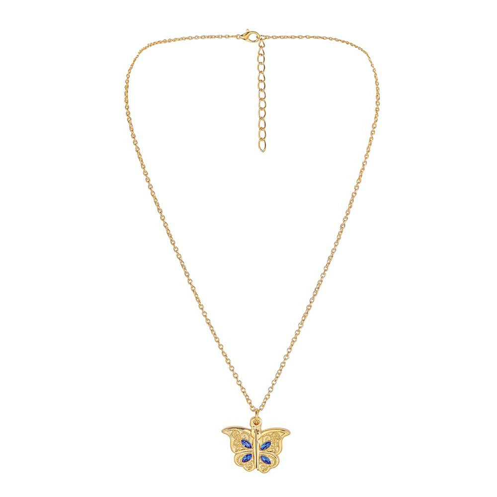 New diamond butterfly heart necklace for women,pendant necklace