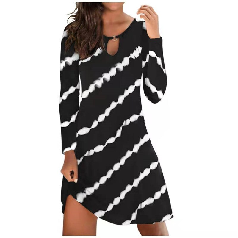 Vintage Dress Autumn New Casual Long